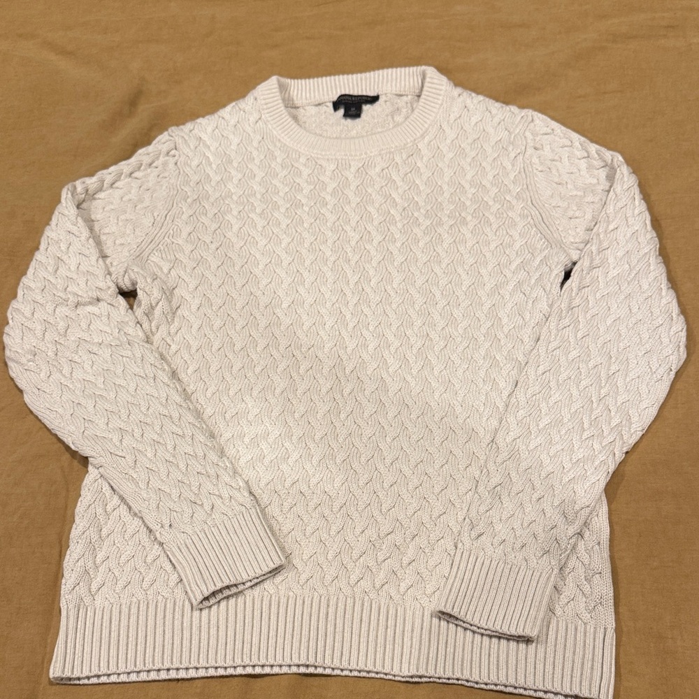 Banana Republic Men's Off-White Cable Knit Sweater